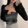 Tie-Dye Tube Top / Long-Sleeve Shrug