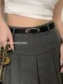 Faux Leather Slim Belt