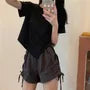 Drawstring Cropped T-Shirt