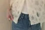 Long-Sleeve Plain Shirred Trim Cardigan