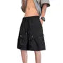 Drawstring Waist Plain Shorts