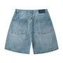 Washed Distressed Denim Shorts