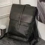 Woven Faux Leather Backpack