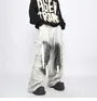 Mid Rise Washed Wide Leg Cargo Pants