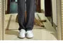 High-Waist Drawstring Plain Straight-Leg Pants