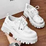 Faux Leather Plain Lace-Up Shoes