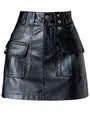 High Waist Faux Leather Mini Pencil Skirt