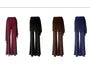 High Waist Plain Overlay Flared Dance Pants