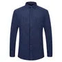 Long Sleeve Collared Striped Fleece Lined Button Shirt