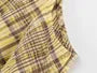 Sleeveless V-Neck Plaid Knot Front-Slit Blouse