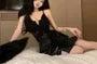 V-Neck Lace Crop Cami Top / High Rise Faux Leather Mini Pencil Skirt