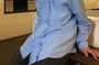 Long Sleeve Collared Plain Ruffle Shirt