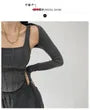Set: Paneled Crop Tank Top + Bolero Top