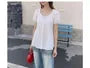Short Sleeve Round Neck Plain Bow Ruffle Blouse