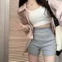 High Waist Plain Bike Shorts