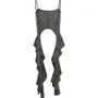 Scoop Neck Plain Asymmetrical Metal Accent Ruffle Distressed Open Back Crop Cami Top
