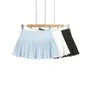 Balletcore Low Waist Lace-Trim Plain Mini A-Line Skirt