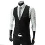 V-Neck Plain Chained Single-Breasted Vest