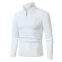 Long-Sleeve Mock Neck Half-Zip Knit Top