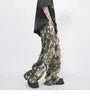 High Waist Camo Print Wide Leg Cargo Pants