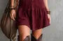Sleeveless V-Neck Plain Lace Trim Mini A-Line Dress