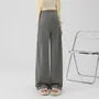 Maternity Drawstring Waist Plain Wide Leg Pants