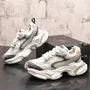 Mesh Panel Lace-Up Platform Sneakers