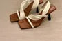 Kitten Square Toe Twisted Sandals