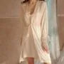 Lace Trim Pajama Dress / Robe / Set
