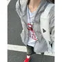 Hooded Plain Zip Jacket