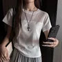 Short Sleeve Crew Neck Plain Panel Mesh T-Shirt