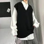 V-Neck Plain Knit Sweater Vest