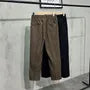 Drawstring Waist Plain Loose Fit Dress Pants