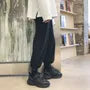 Drawstring Waist Plain Straight Leg Sweatpants