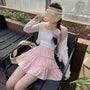 Balletcore Elastic Waist Frill Tim Tiered Mini A-Line Skirt