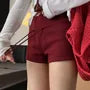 Drawstring Waist Plain Shorts