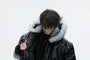Fluffy Hooded Faux Leather Zip Jacket