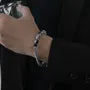 Faux Gemstone Bead Layered Stainless Steel Bracelet