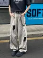 High Waist Washed Distressed Wide Leg Jeans