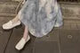 Spaghetti Strap Tie Dye Ruffle Trim Midi A-Line Sundress