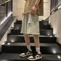 Mid Rise Washed Denim Shorts
