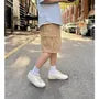 Mid Rise Plain Cargo Shorts