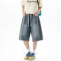 Drawstring Waist Washed Jorts