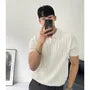 Short Sleeve Cable Knit Polo Shirt