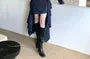Long Sleeve Collared Pinstriped Shirt / Necktie / Low Rise High-Low Mini Pencil Skirt / Set