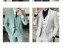 Set: V-Neck Plain Button-Up Vest + One-Buttoned Blazer + High Waist Straight Leg Dress Pants