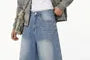 Washed Denim Jorts with Rhinestone