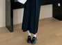 Maternity Long Sleeve Collared Two Tone Bow Midi A-Line Breastfeeding Dress