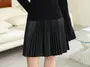 Plus Size High Rise Faux Leather Mini Pleated Skirt