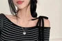 Short-Sleeve Off-Shoulder Striped Tie-Strap Top